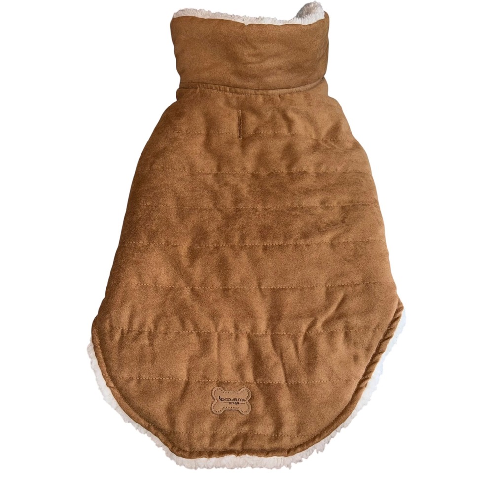 Koolaburra by UGG Dog Coat Large Chestnut Brown Faux Suede Sherpa Lined Jacket